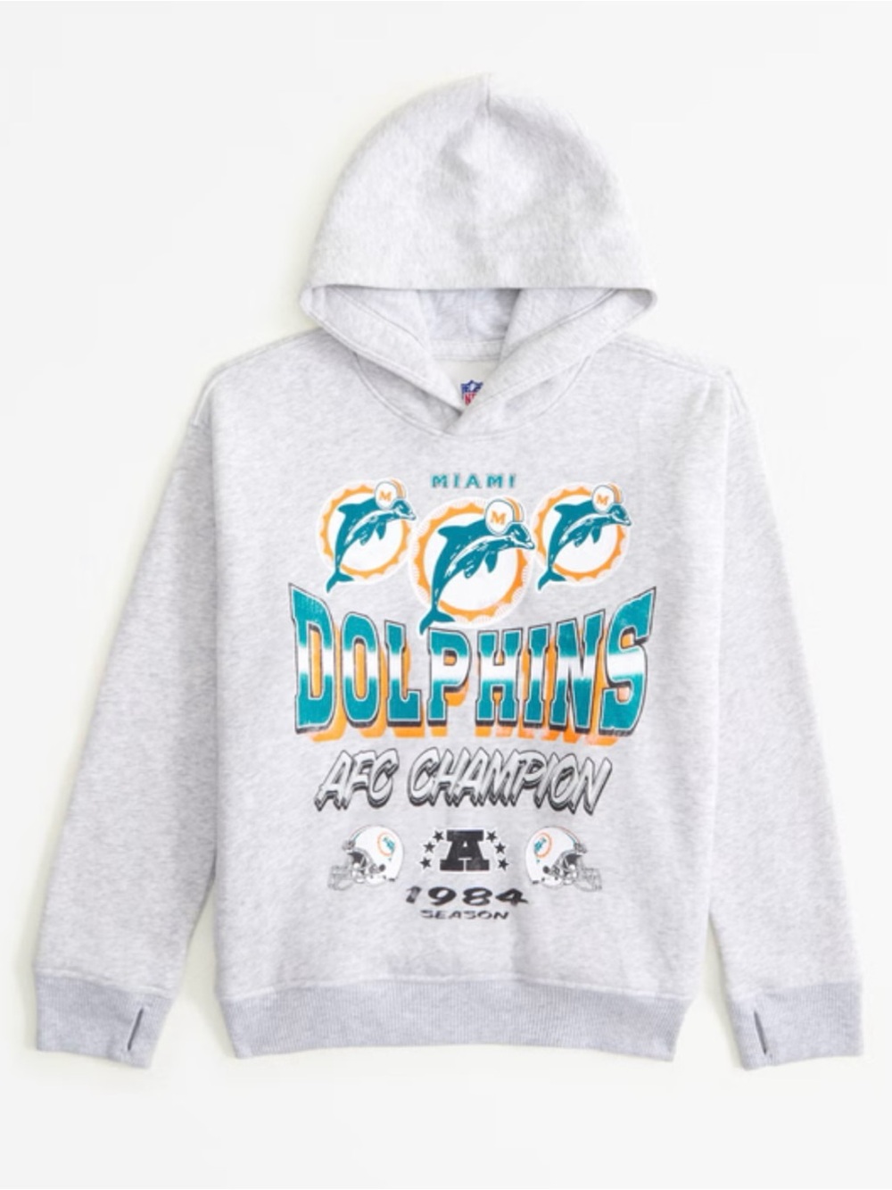 abercrombie kids Gray Miami Dolphins Graphic Hoodie Size 7/8